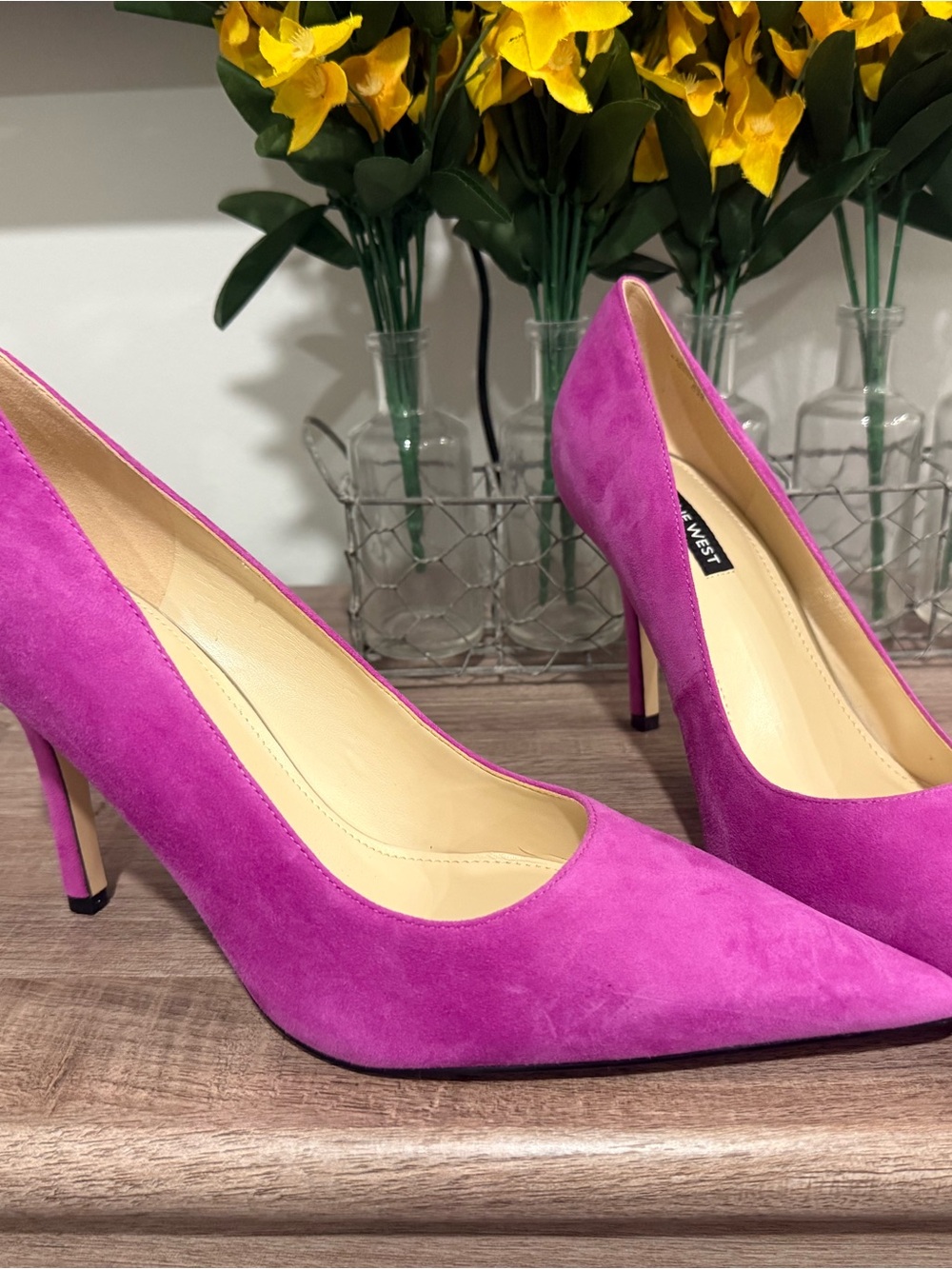 Nine West Magenta Suede Pointed-Toe Pumps
